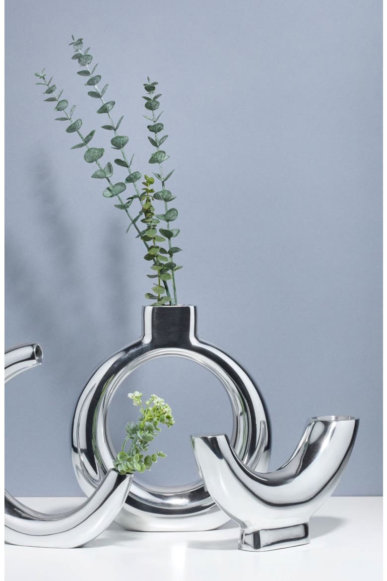 Solarium Half Moon Vase, Alternate, color, SILVER