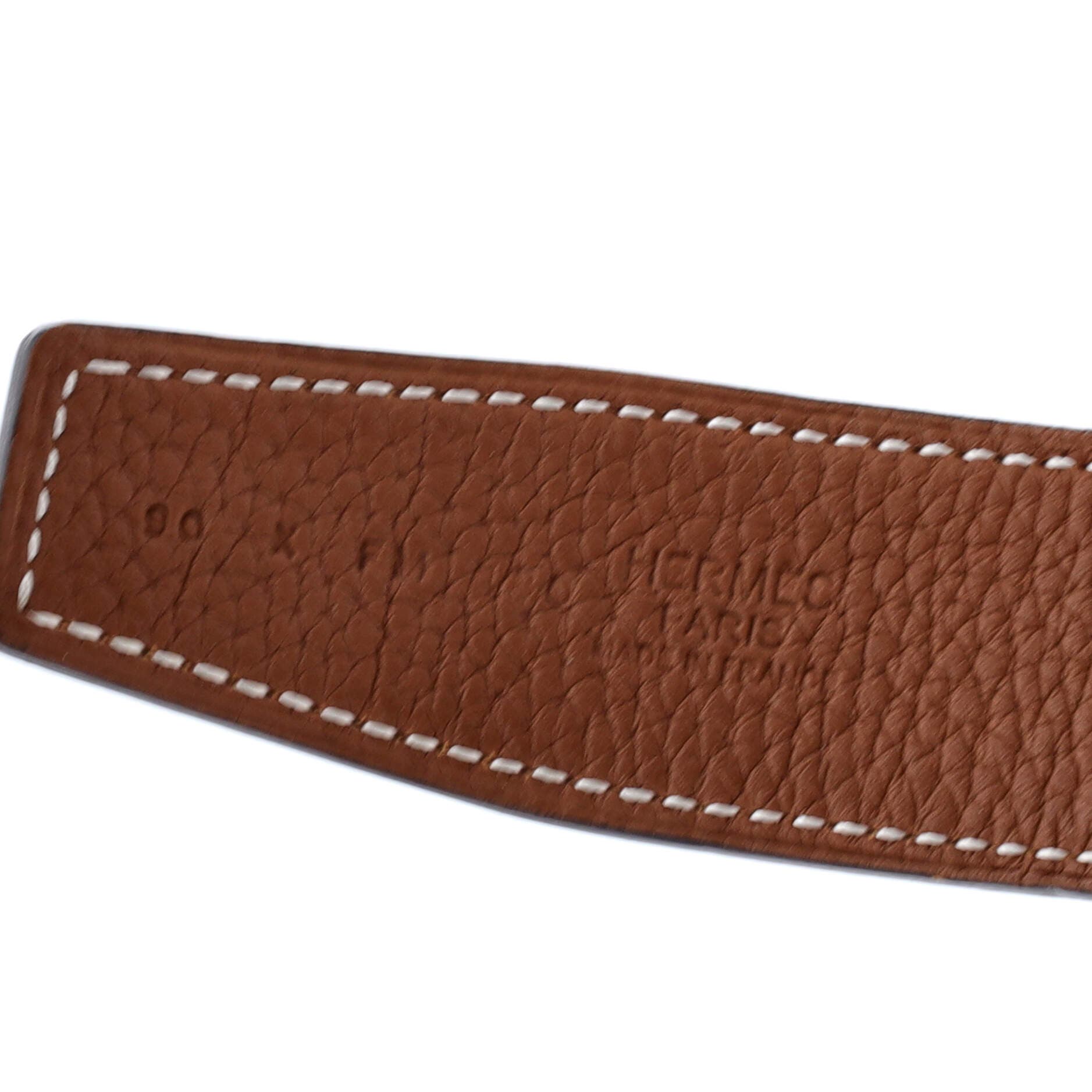 Pre-Owned Hermes Constance Martelee H Reversible Belt Leather with Brushed Hardware Medium, Alternate, color, Black