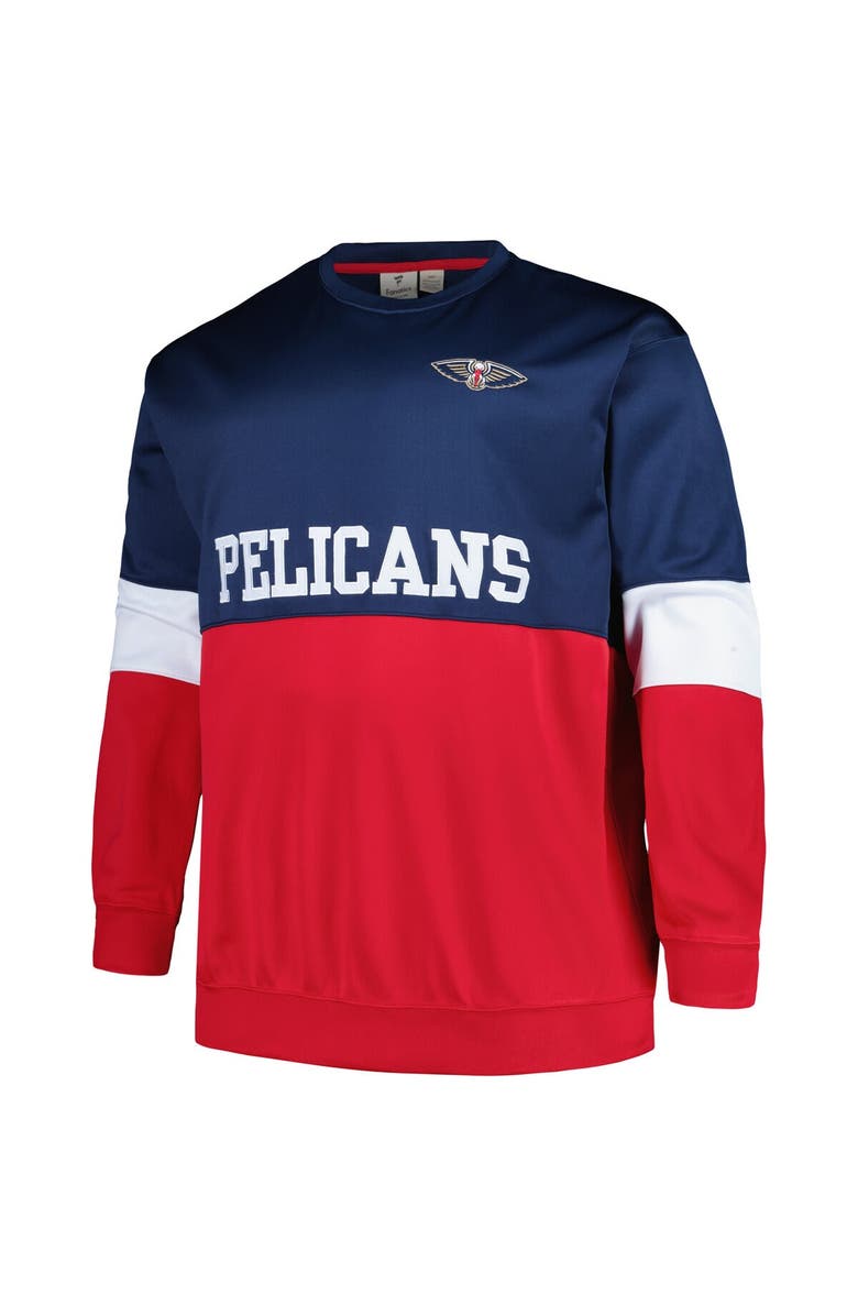 FANATICS Men's Fanatics Branded Navy/Red New Orleans Pelicans Big & Tall Split Pullover Sweatshirt, Alternate, color, Navy