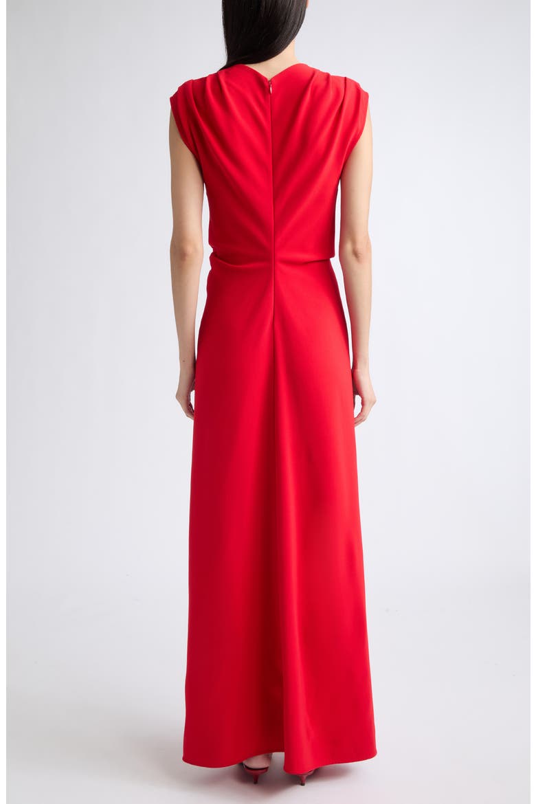 Geraldine Sleeveless Crepe V-Neck Dress, Alternate, color, RED