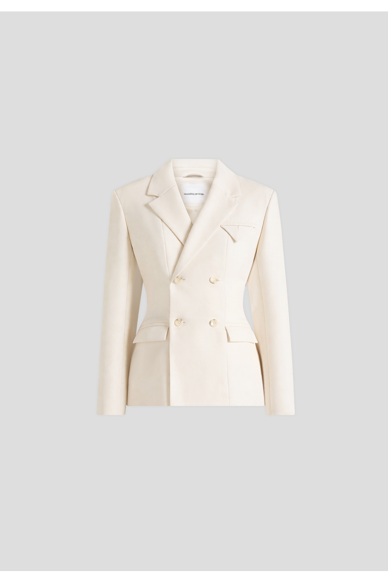 Maia Double Breasted Blazer, Alternate, color, Off White