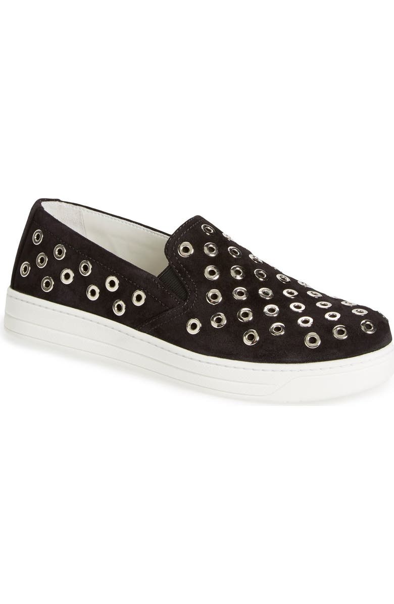 Prada Grommet Slip-On Sneaker, Main, color,
