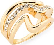 NORDSTROM RACK Cubic Zirconia Wave Triple Band Ring