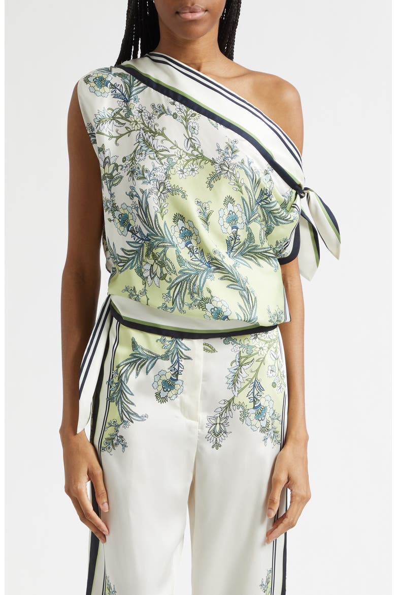 Tari One-Shoulder Scarf Top, Main, color, LIGHT PISTACHIO MULTI