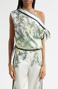 Veronica Beard Tari One-Shoulder Scarf Top