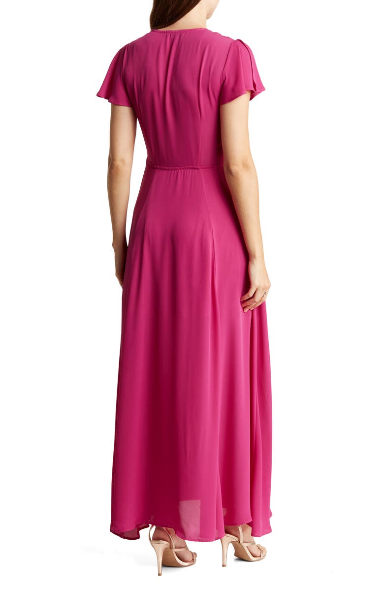 Love By Design Marie II Faux Wrap Maxi Dress, Alternate, color, Festival Fuchsia