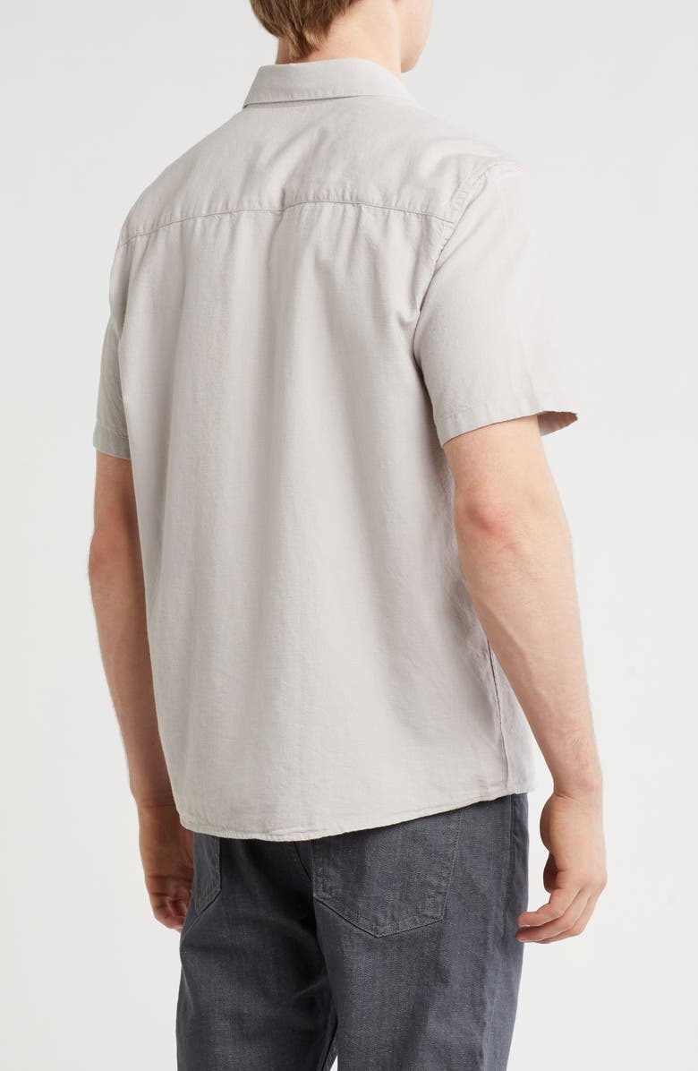 WESTZEROONE Fratter Short Sleeve Organic Cotton Button-Up Shirt, Alternate, color, Chalk