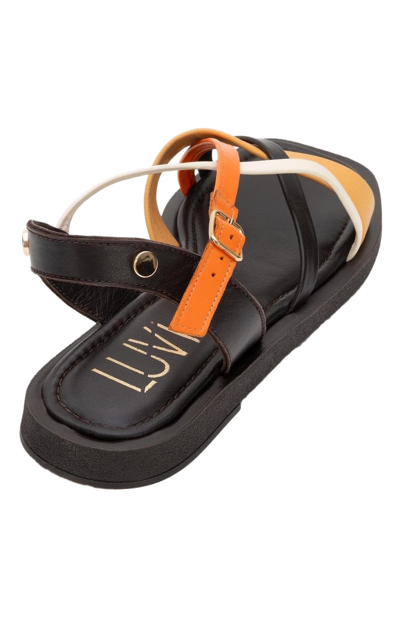 Forever & Always Shoes Rouse Leather Sandal, Alternate, color, Brown Leather