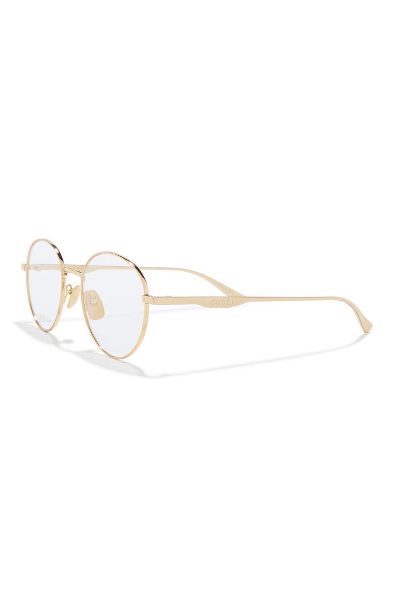 51mm Round Metal Optical Frames, Alternate, color, GOLD GOLD TRANSPARENT