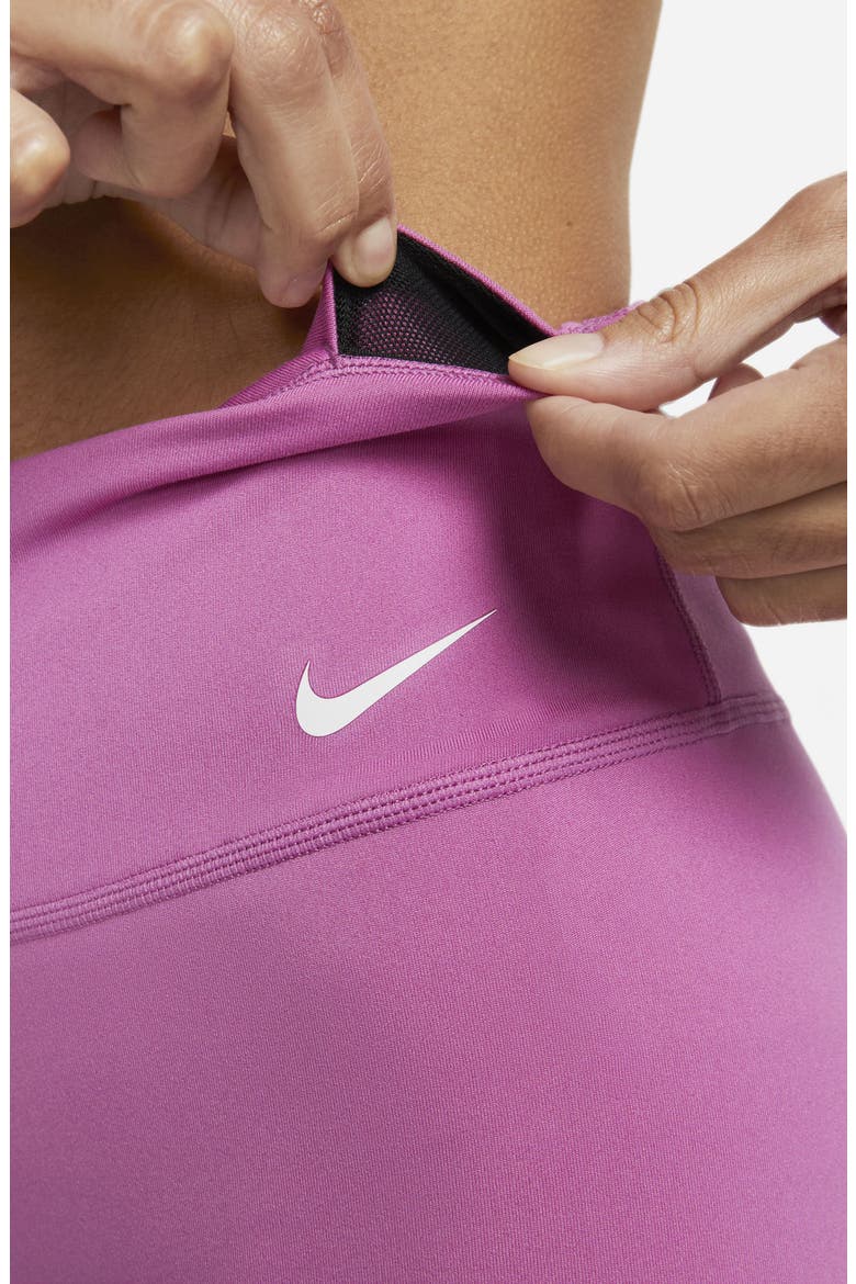 One Mid-Rise Bike Shorts, Alternate, color, COSMIC FUCHSIA/ WHITE