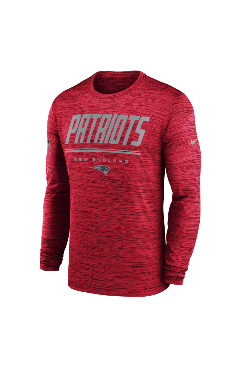 Nike Men's Nike Red New England Patriots Sideline Offensive Transition Velocity Dri-FIT Long Sleeve T-Shirt, Alternate, color, Red