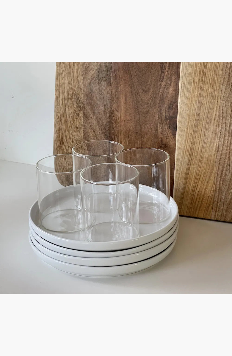 PUBLIC GOODS Ceramic Dinner Plates, Alternate, color, White