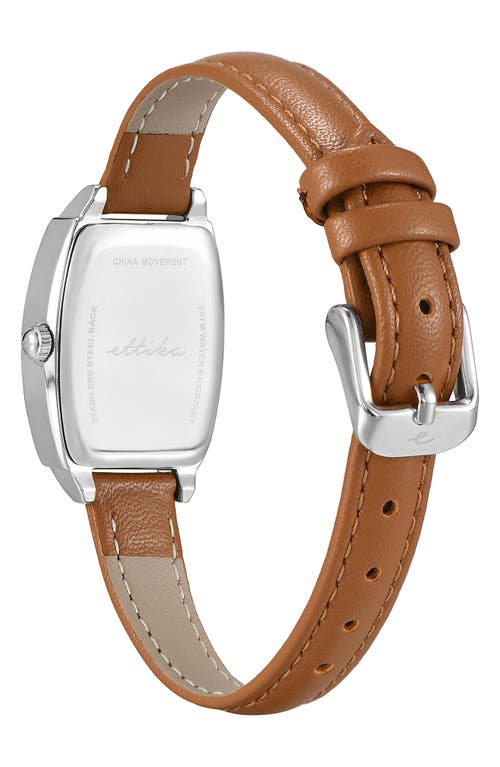 Ettika Timeless Texture Watch In Brown