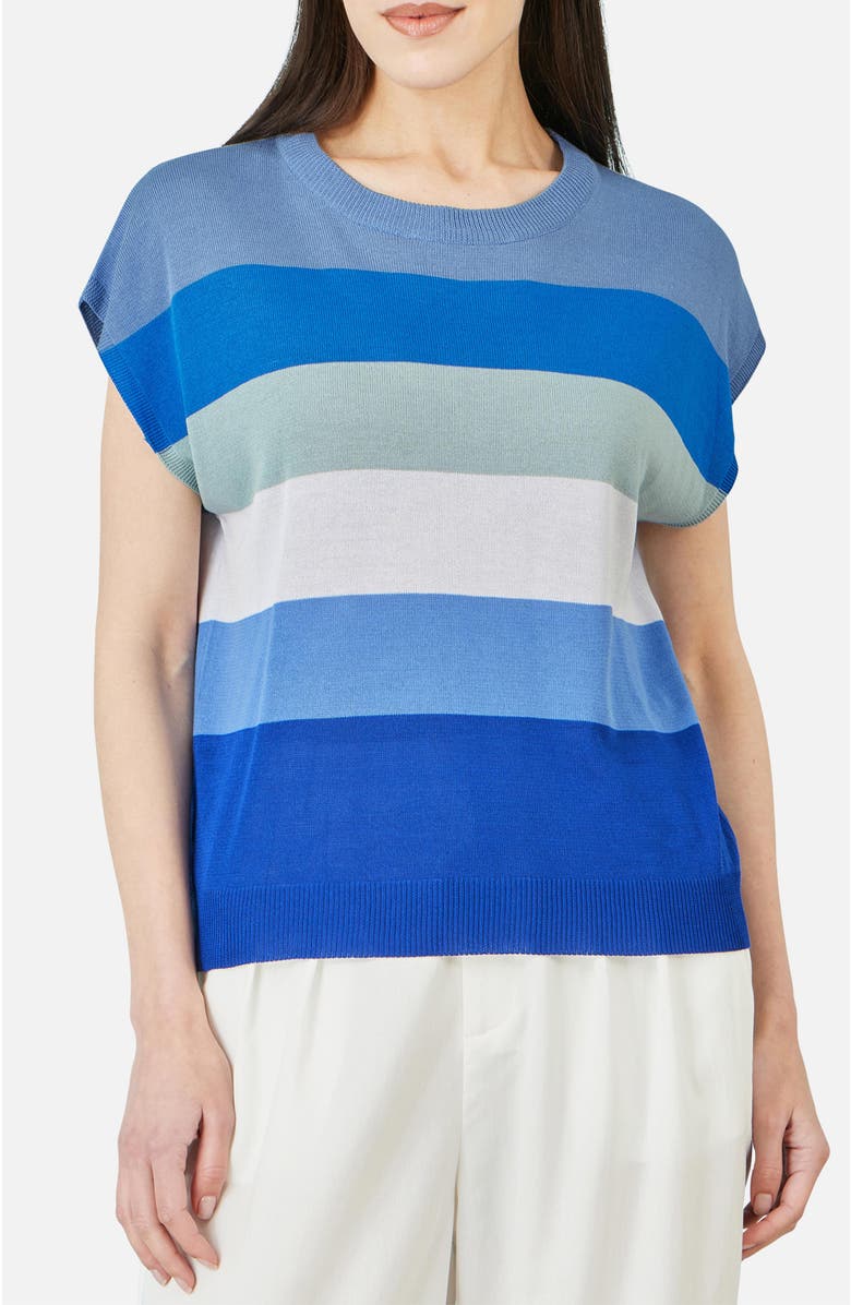 Yumi Block Stripe Relaxed Knitted Top, Alternate, color,