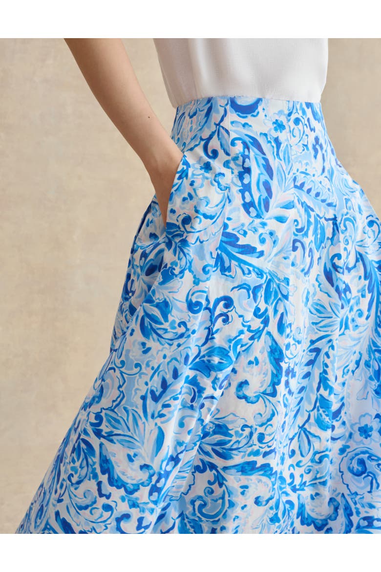 Antonella Paisley Print Midi Skirt, Alternate, color, Bluemulti