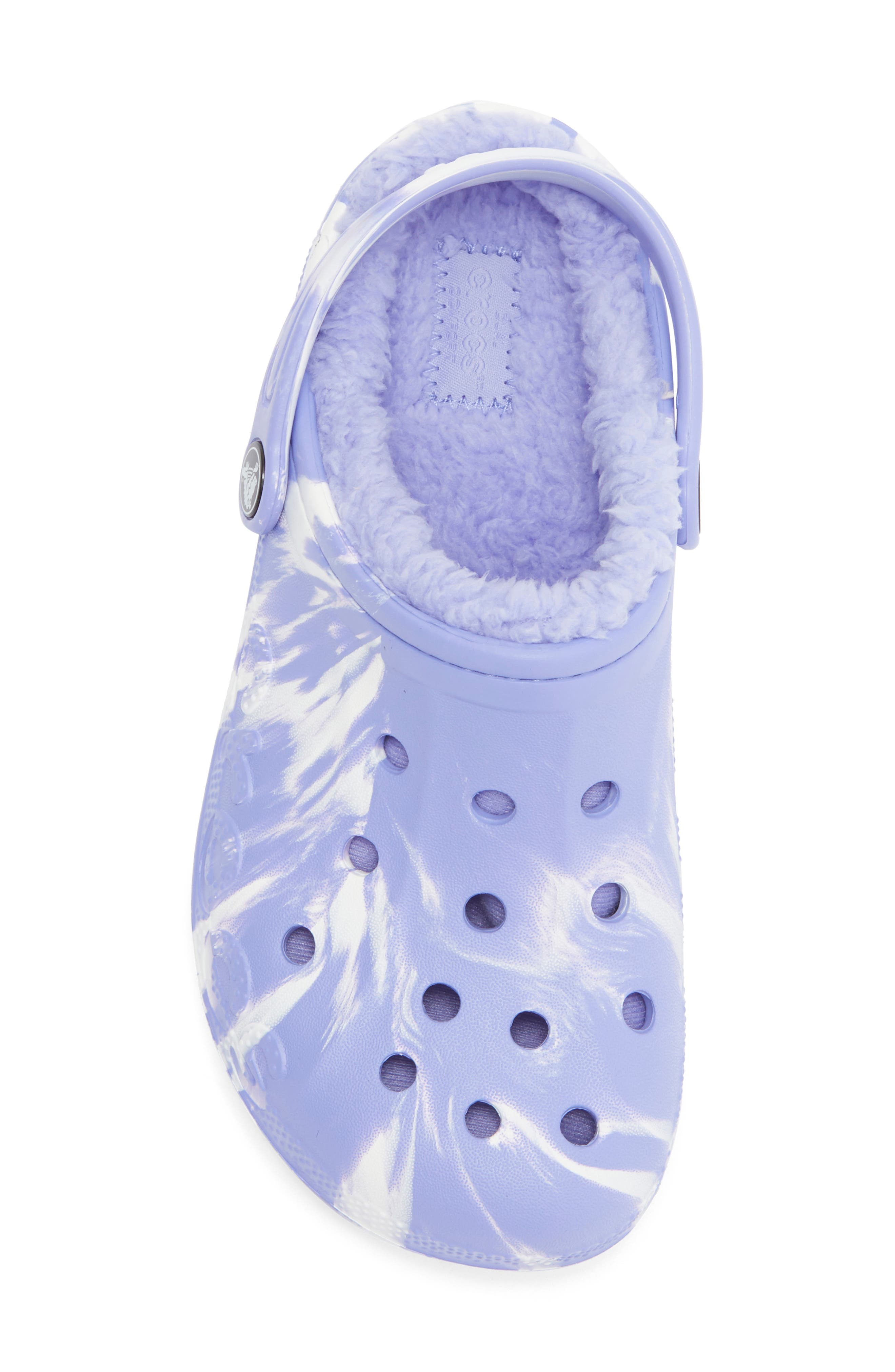 CROCS Kids' Baya Marbled Fleece Lined Clog, Alternate, color, Digital Violet Multi