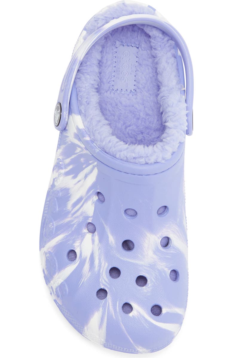 CROCS Kids' Baya Marbled Fleece Lined Clog, Alternate, color, Digital Violet Multi
