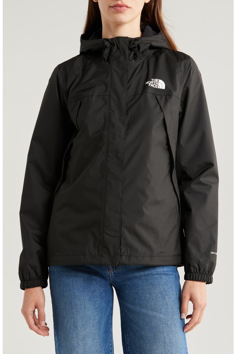 Antora Waterproof Hooded Rain Jacket, Alternate, color, TNF BLACK