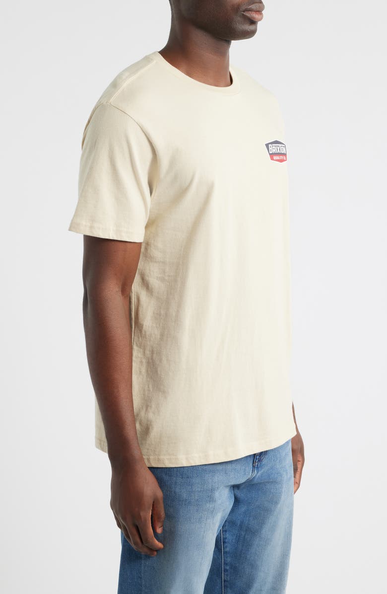 Brixton Regal Cotton Logo Graphic T-Shirt, Alternate, color, Cream/ Navy