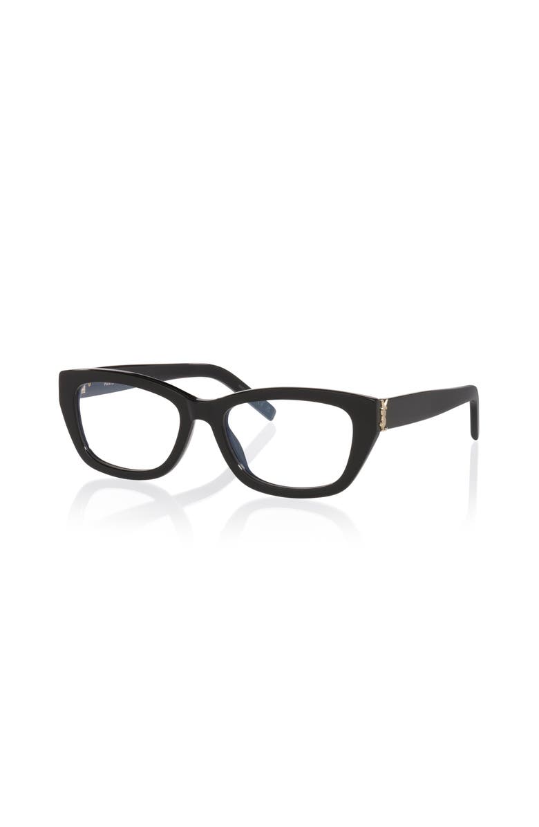 Saint Laurent 55mm Cat Eye optical glasses, Main, color, Black