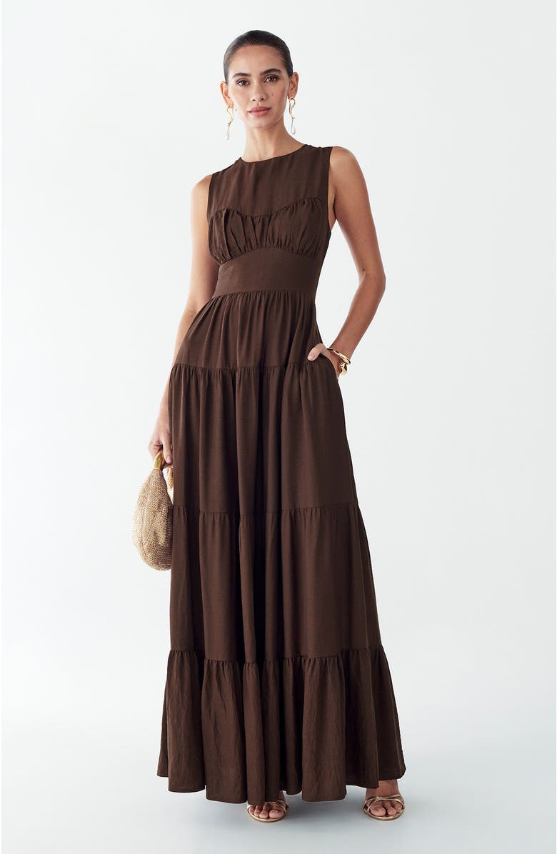ST MRLO Elowyn Maxi Dress, Alternate, color, Chocolate