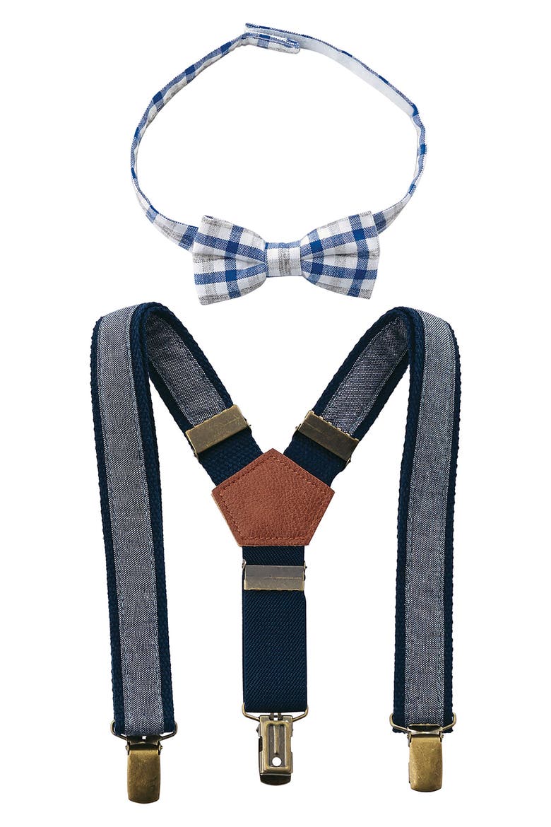 Bow Tie & Suspender Set, Main, color, BLUE