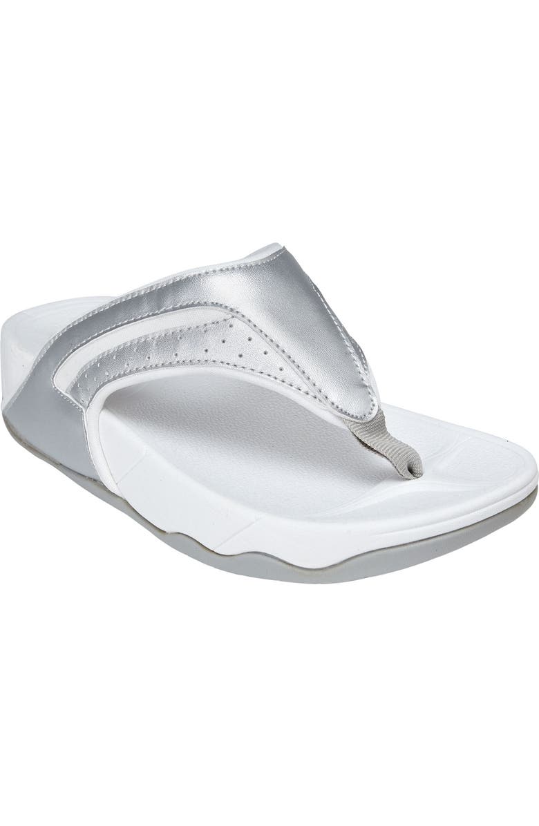 Comfortview The Sporty Slip On Thong Sandal, Main, color, Silver