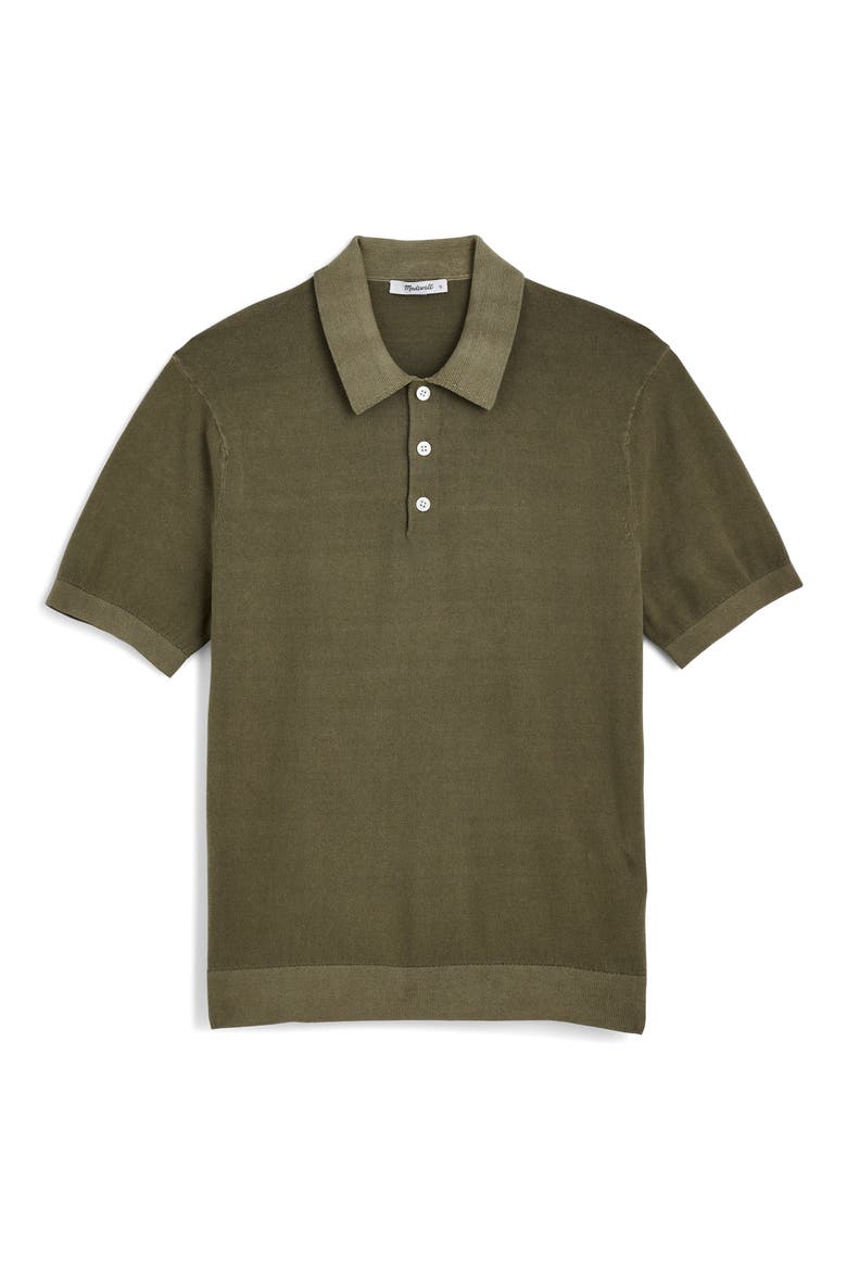 Garment Dyed Three Button Polo Sweater, Alternate, color, PRESSED SAGE