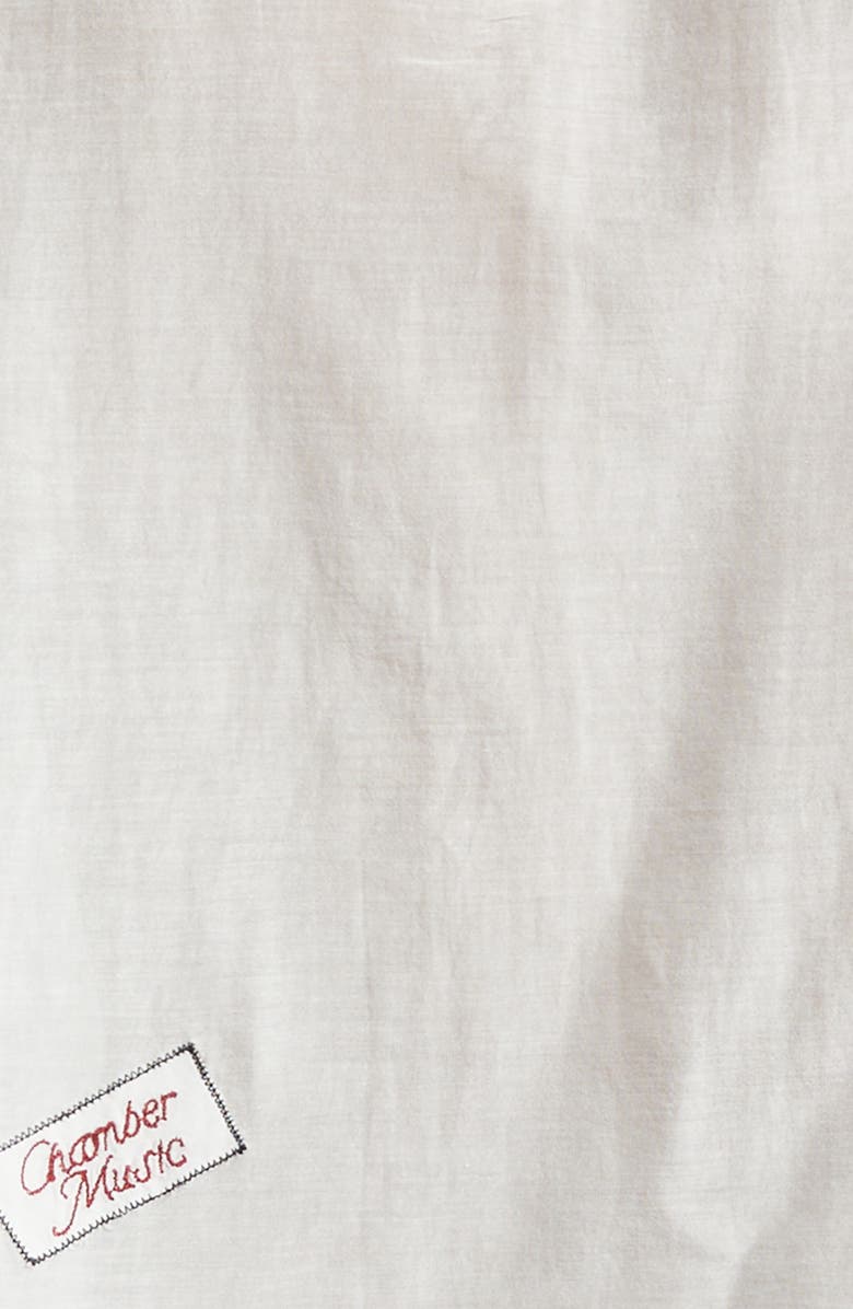 Bode On Air Embroidered Short Sleeve Cotton & Silk Button-Up Shirt, Alternate, color, White