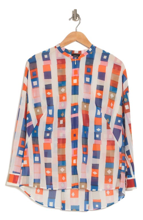 AKRIS AKRIS PRINTED ZIP BLOUSE