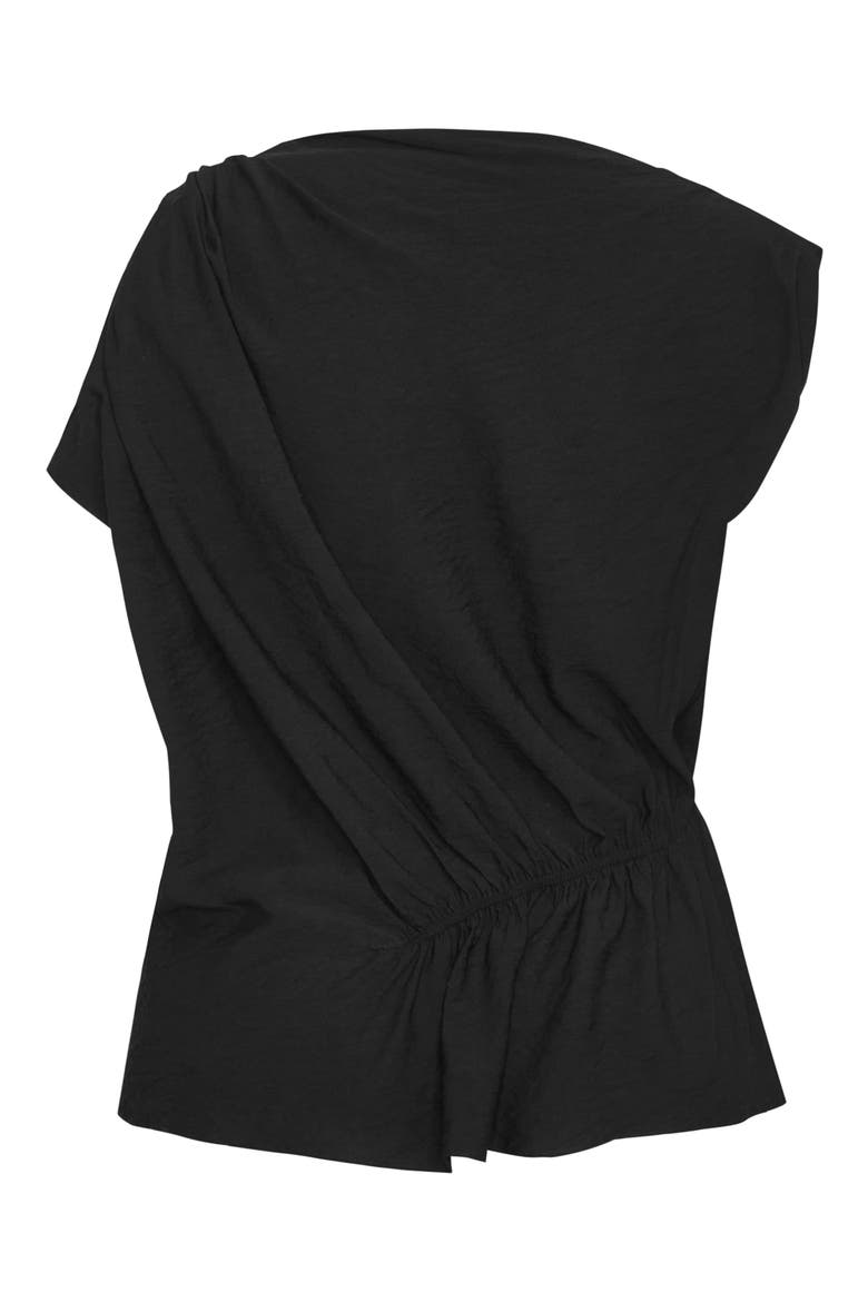 Ariel Asymmetric Woven Shirt, Alternate, color, BLACK