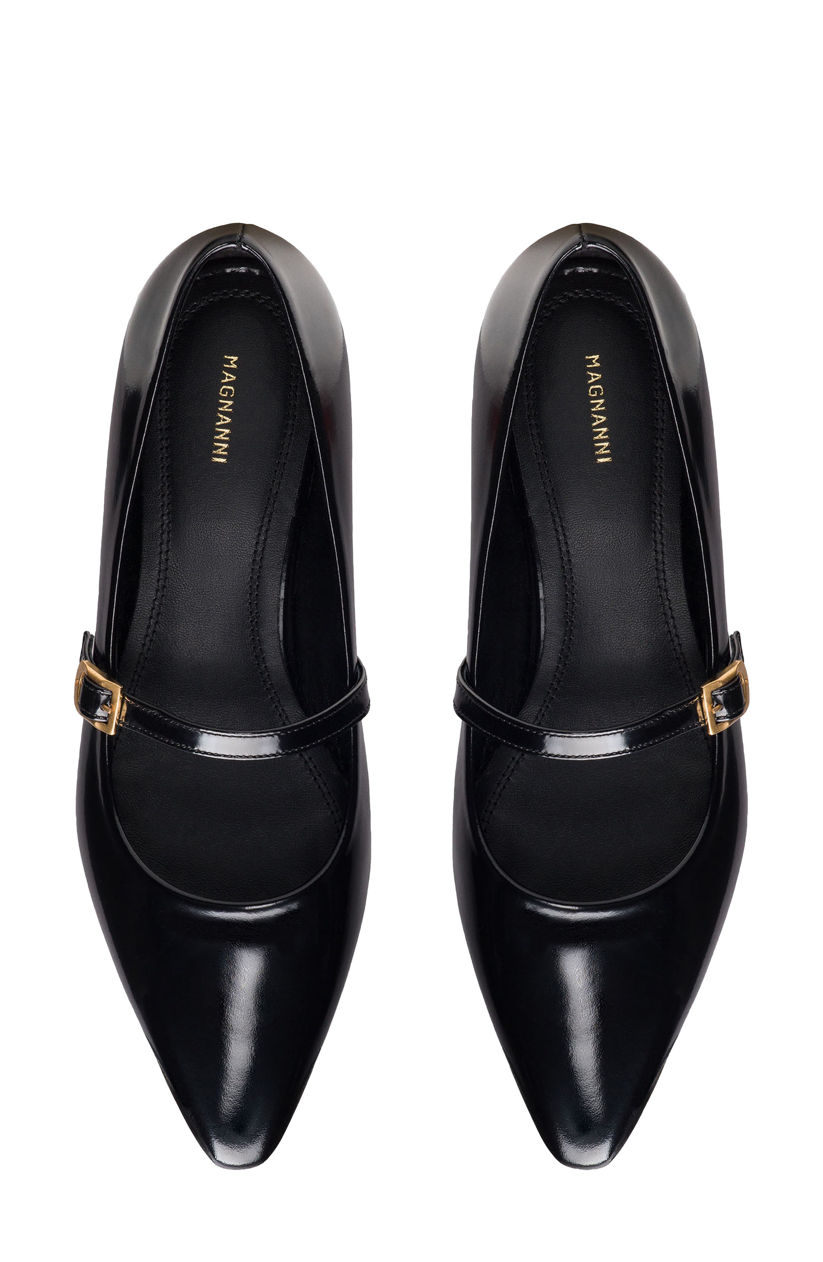 Magnanni Stasia Pointed Toe Flat, Alternate, color, Black