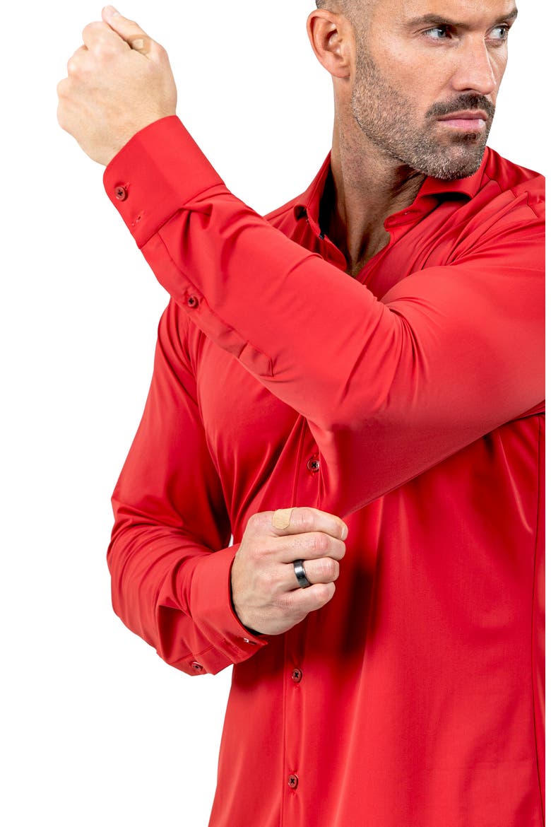 Eins Marthy Contemporary Fit Button-Up Shirt, Alternate, color, RED