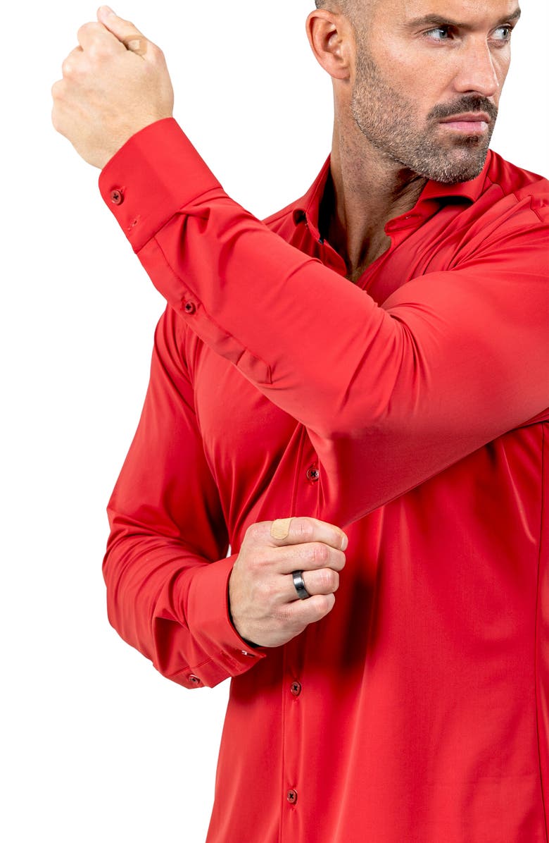 Maceoo Eins Marthy Contemporary Fit Button-Up Shirt, Alternate, color, Red