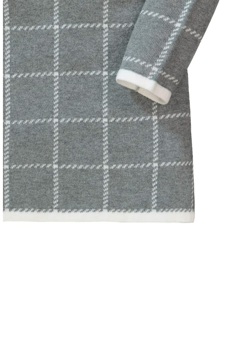 Baby Girls' Organic Bow Sweater Dress, Infant, Alternate, color, Dark Gray Windowpane