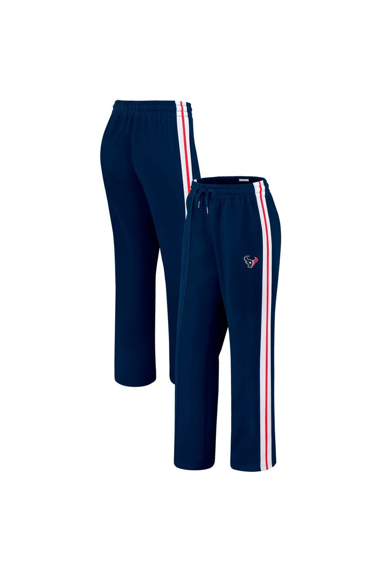 Women's WEAR by Erin Andrews Navy Houston Texans Color-Block Straight Leg Pants, Main, color, Navy