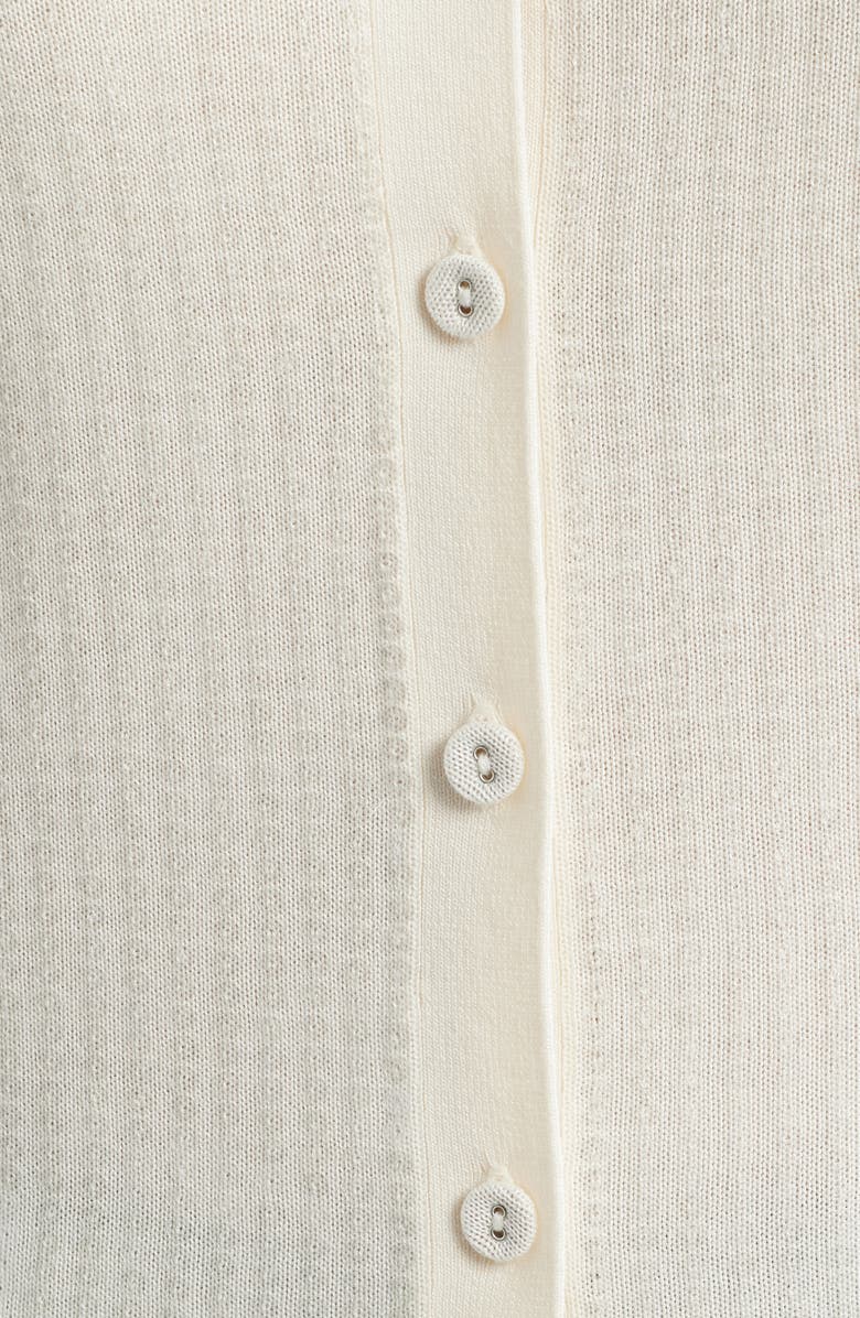 Anne Klein Clear Sequin Cardigan, Alternate, color, White Dove