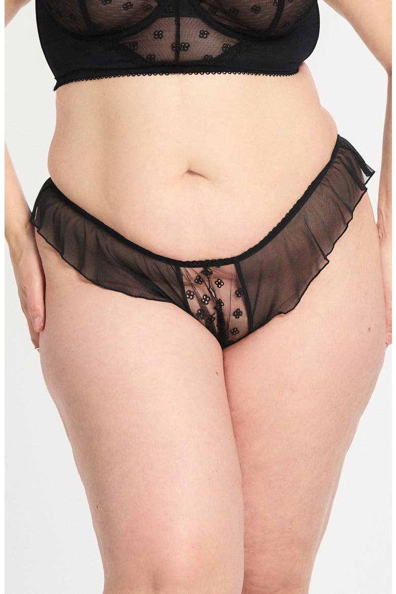 Sweet Fetish Crotchless Brazilian Panties, Alternate, color, BLACK CAVIAR