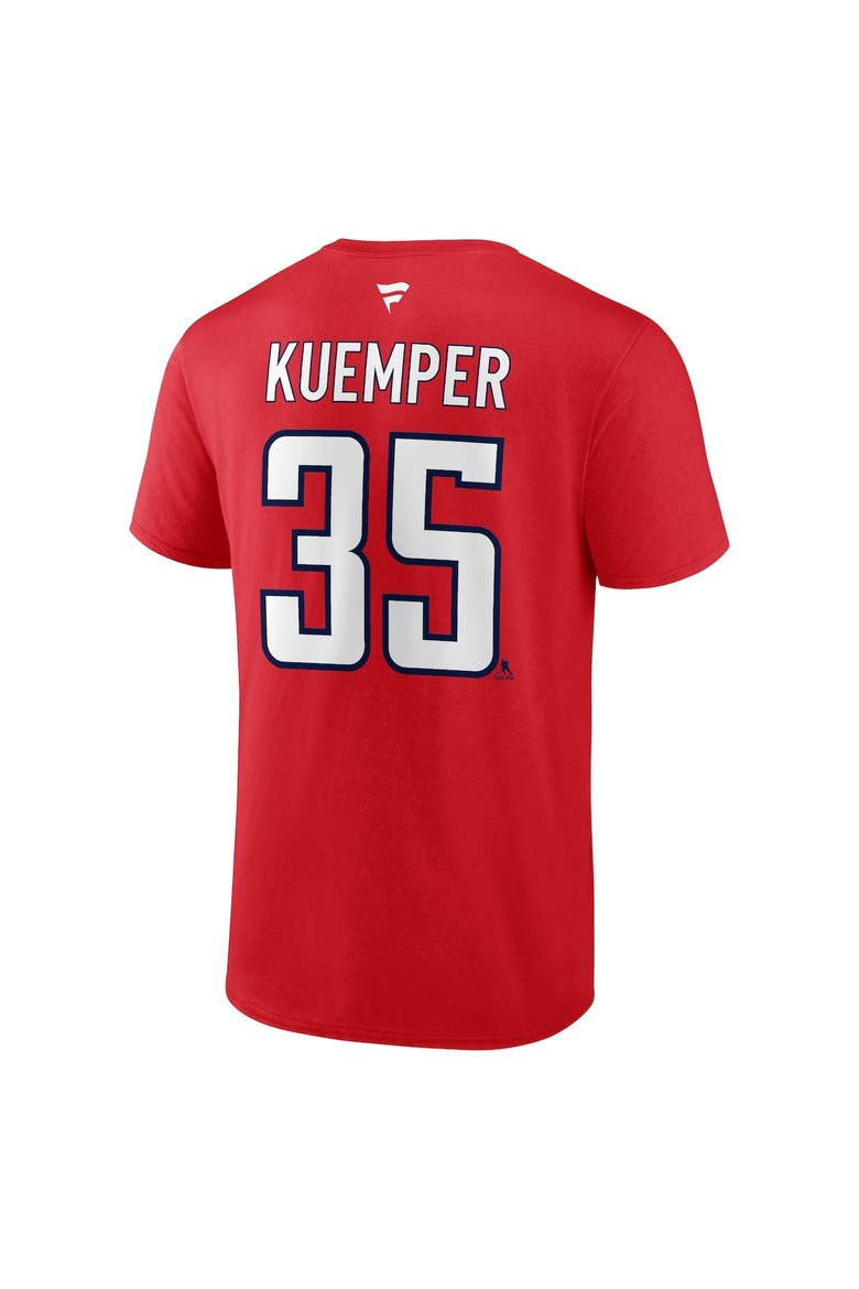 Men's Fanatics Branded Darcy Kuemper Red Washington Capitals Authentic Stack Name & Number T-Shirt, Alternate, color, Red