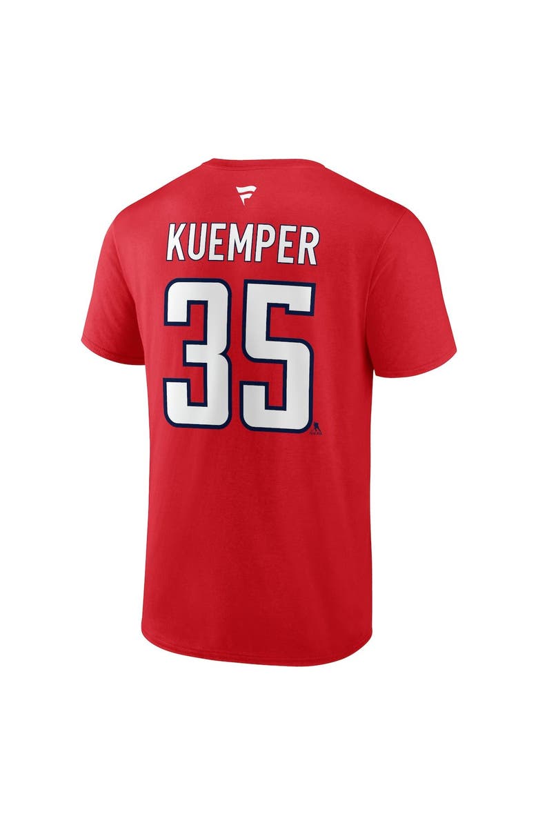 FANATICS Men's Fanatics Branded Darcy Kuemper Red Washington Capitals Authentic Stack Name & Number T-Shirt, Alternate, color,