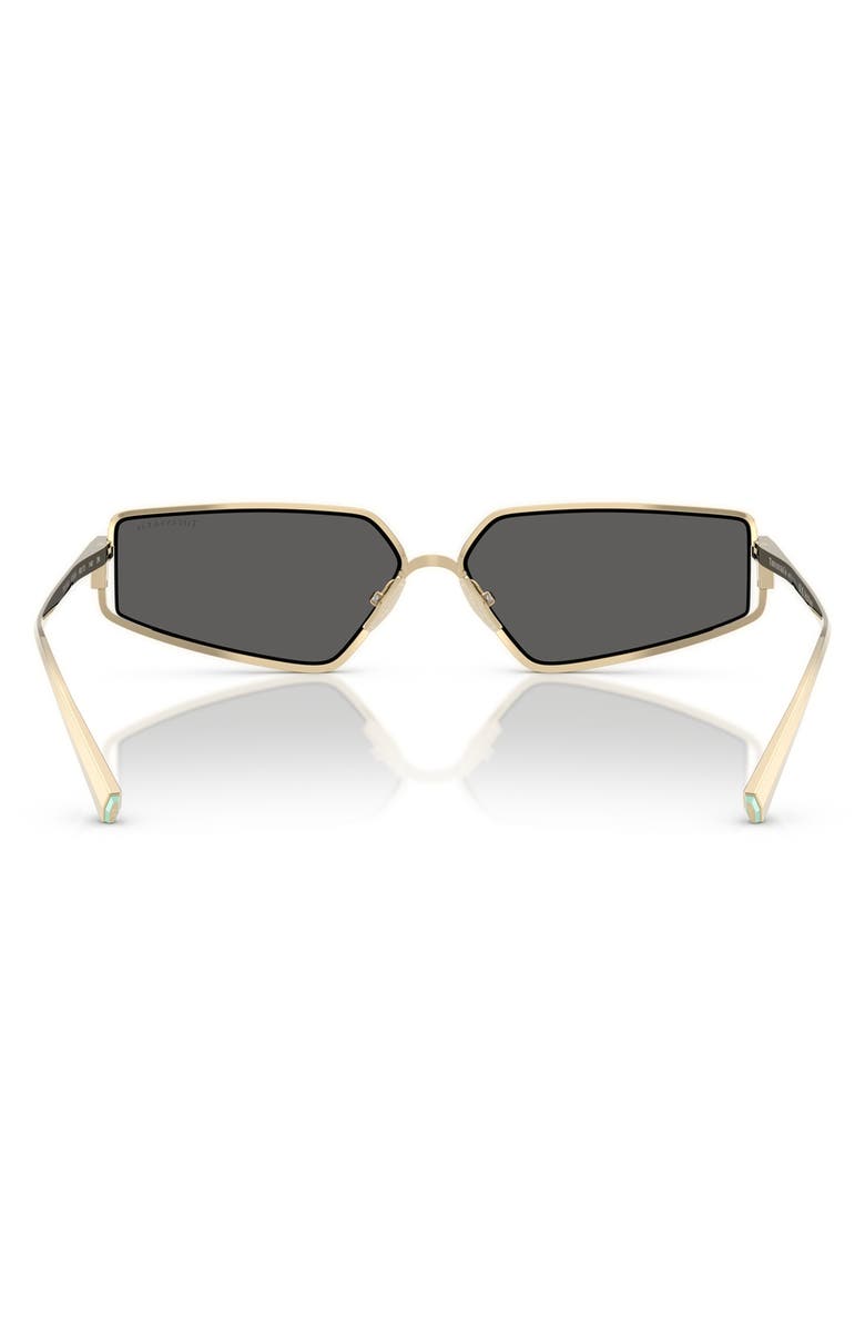 Tiffany & Co. 60mm Irregular Rectangular Sunglasses, Alternate, color, Pale Gold Plated / Dark Grey
