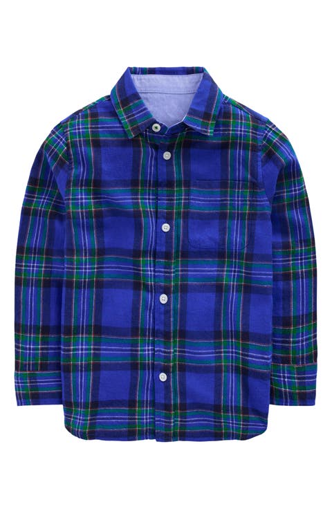 Kids' Check Plaid Cotton Flannel Button-Up Shirt (Toddler & Little Kid)