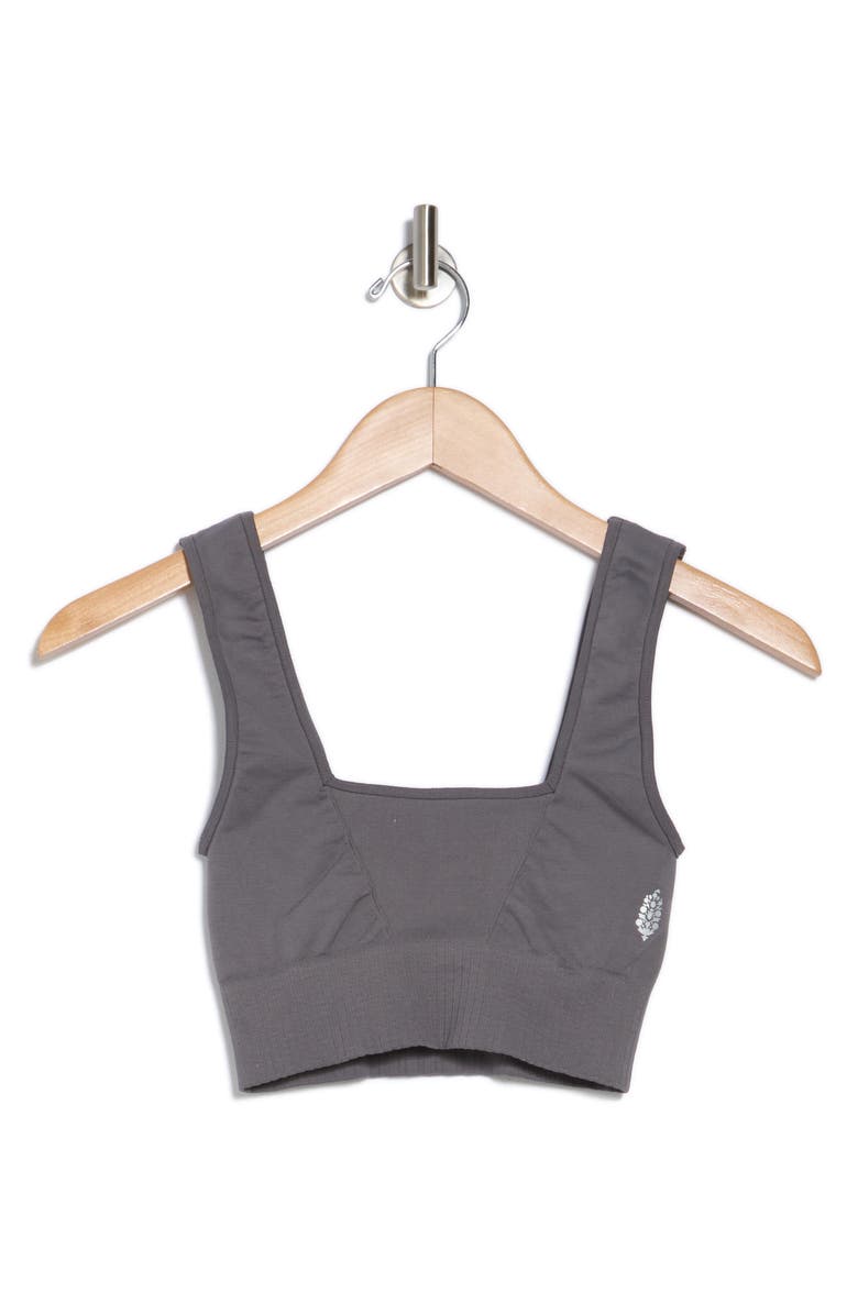 FP Movement by Free People FP Movement Karma Square Neck Sports Bra, Alternate, color, Gun Metal
