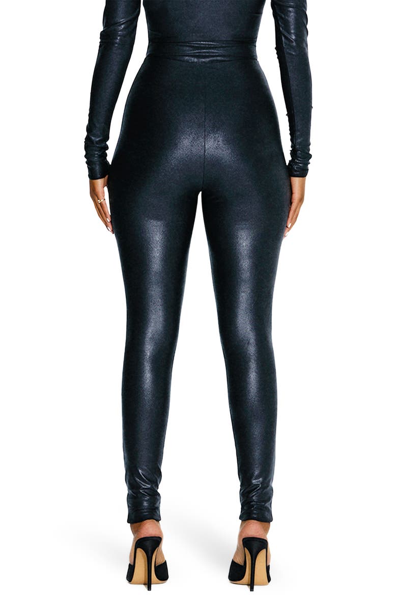 N BY NAKED WARDROBE Drip on Drip Faux Leather Leggings, Alternate, color, 