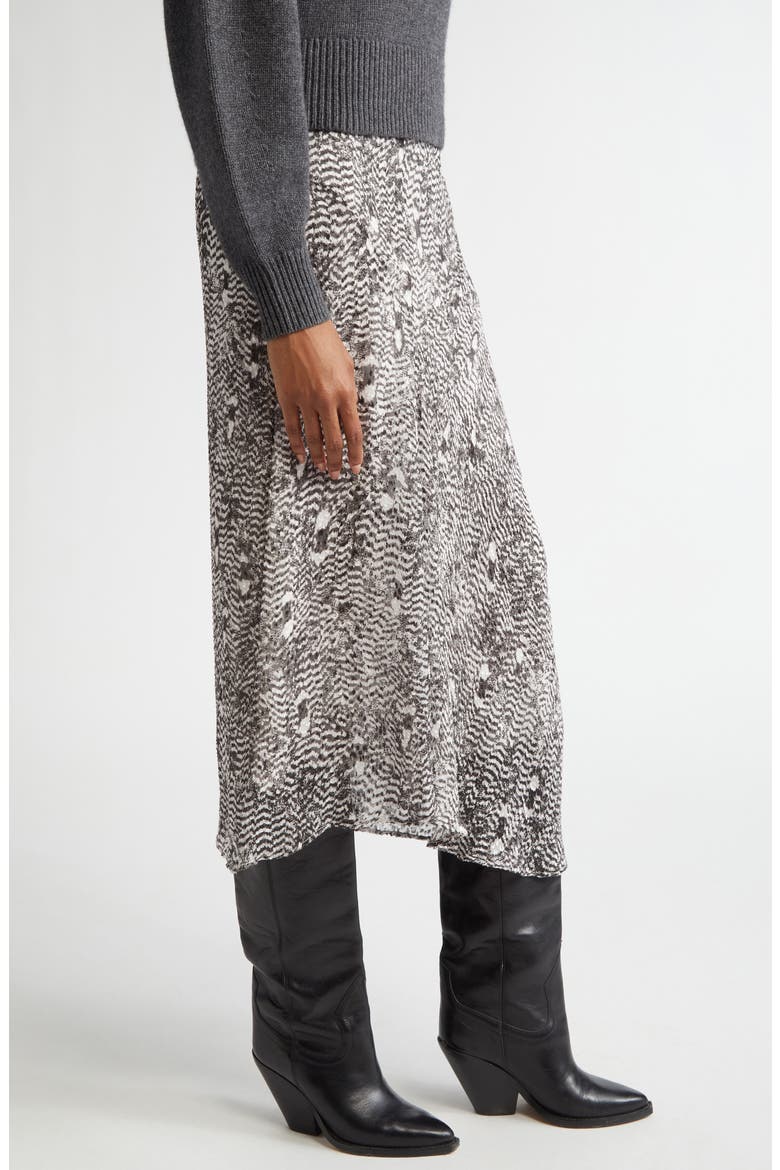 Lisanne Crepe Midi Skirt, Alternate, color, BLACK/ ECRU