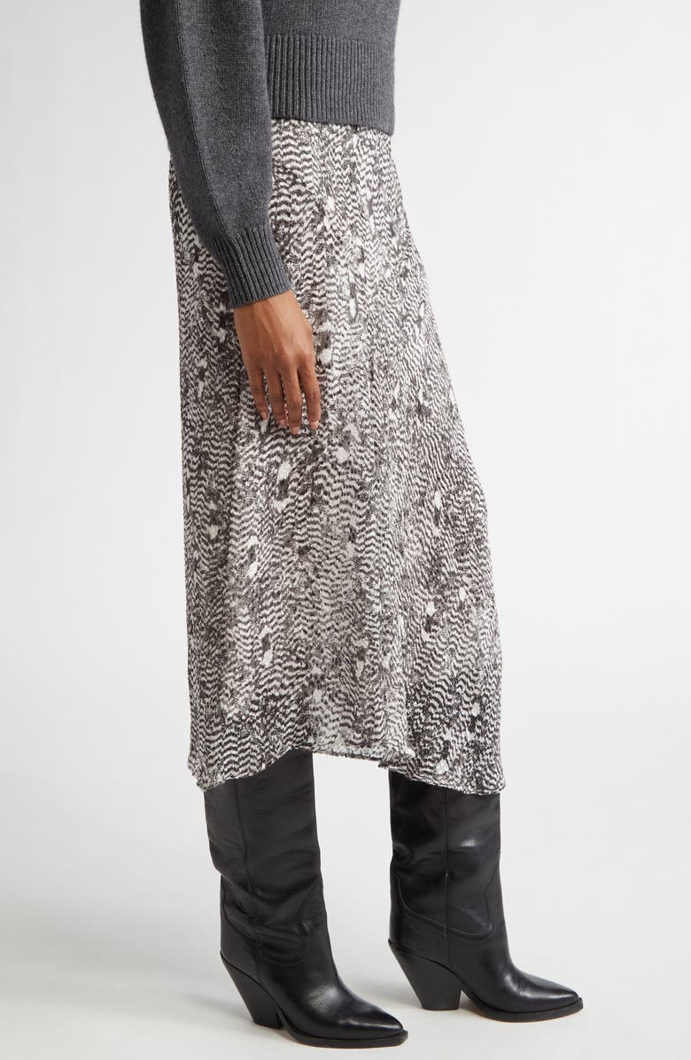 Isabel Marant Lisanne Crepe Midi Skirt, Alternate, color, 