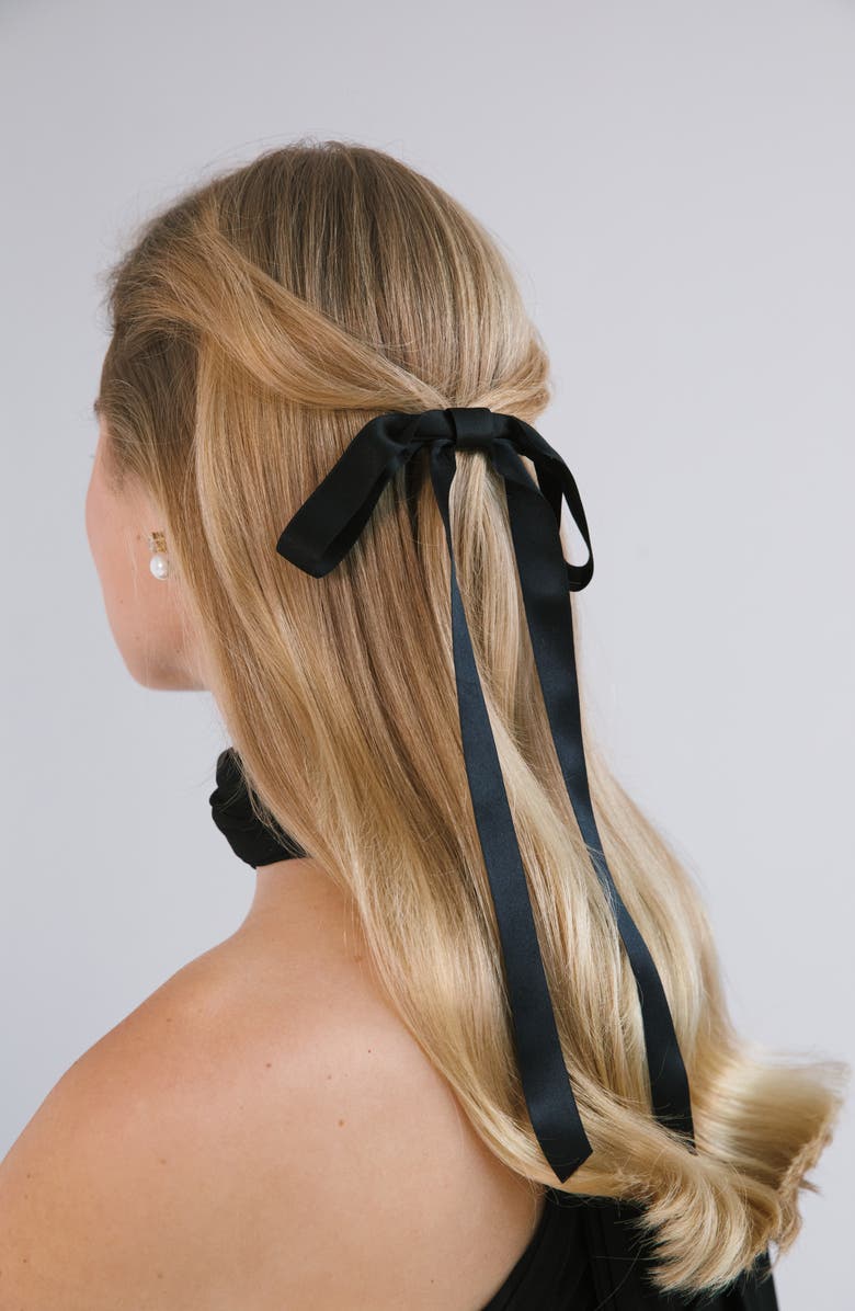 Jennifer Behr Gretta Silk Bow Barrette, Alternate, color,