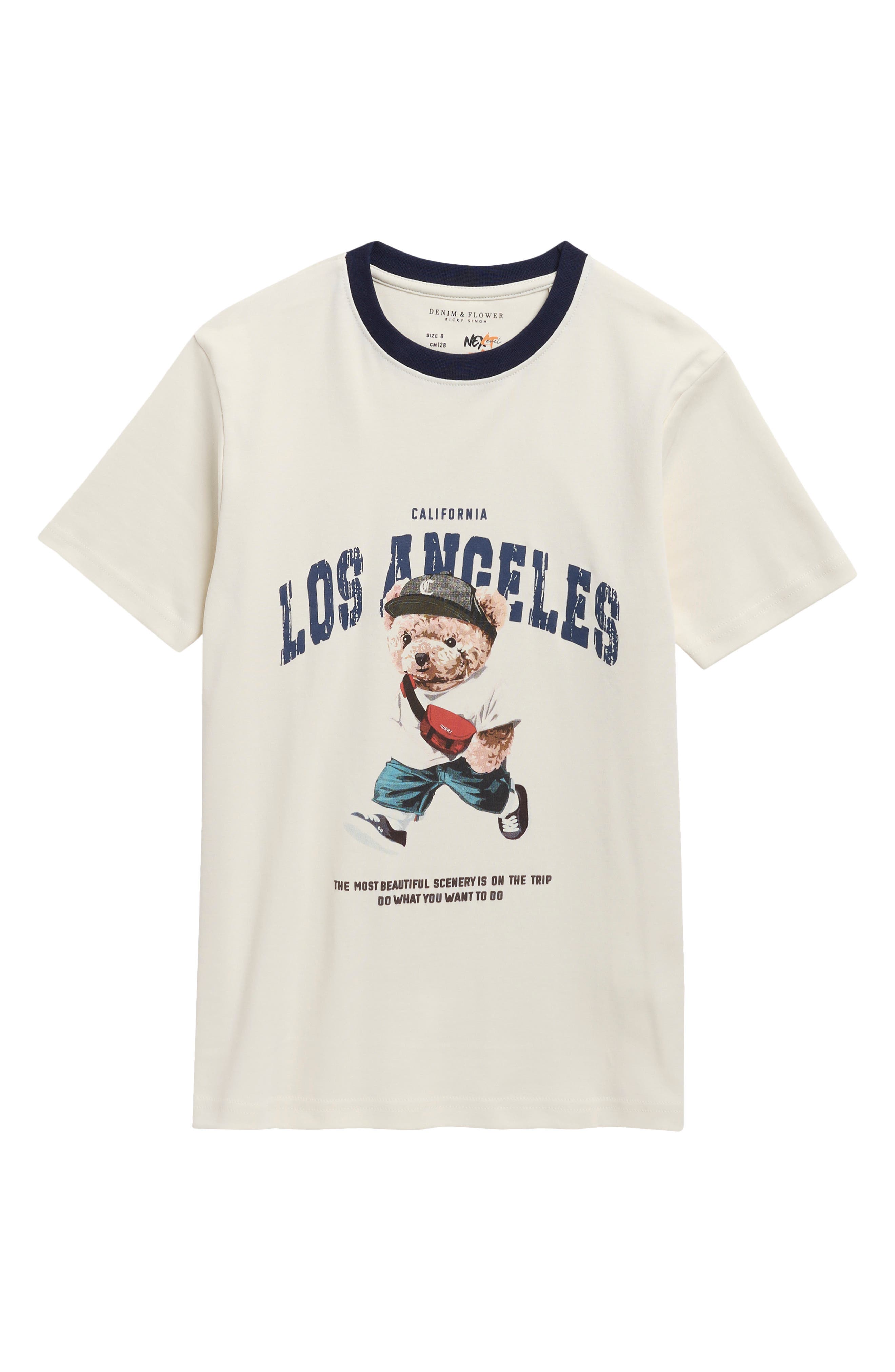 DENIM AND FLOWER Kids' Los Angeles Cotton Graphic T-Shirt
