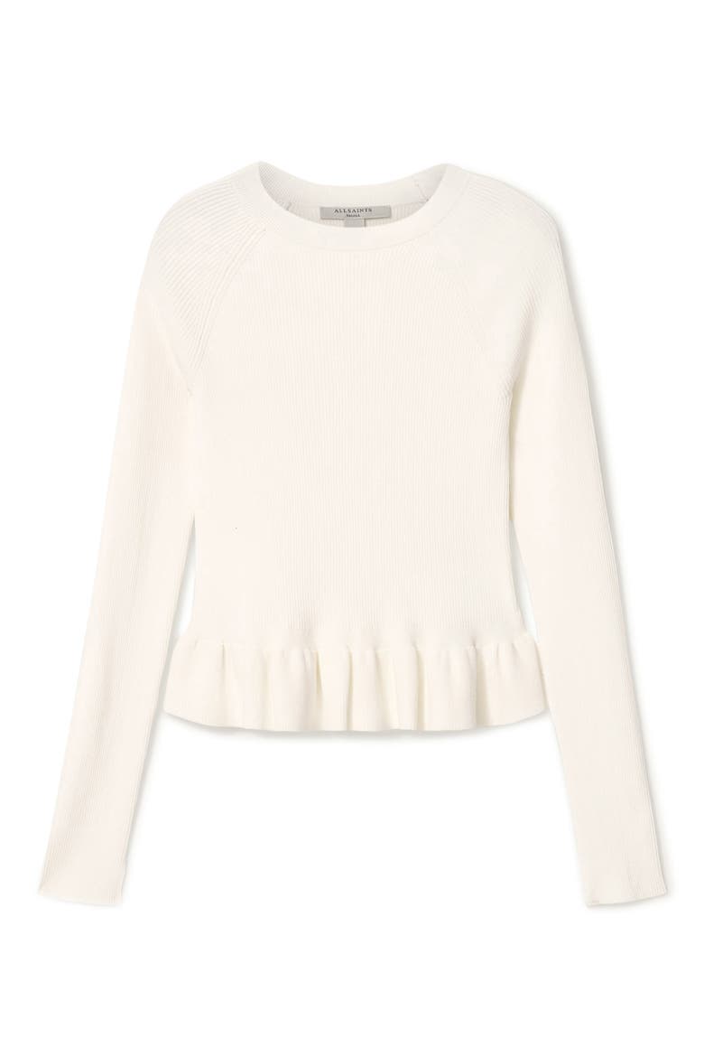 Jas Rib Knit Peplum Sweater, Alternate, color, DOVE WHITE