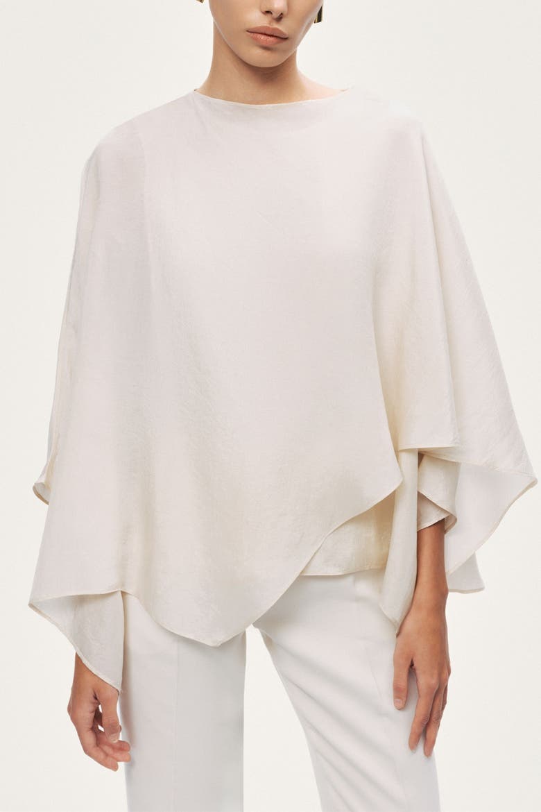 Fluid Cape Blouse, Alternate, color, Ivory